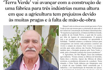 Agricultura vive dias difíceis e a Terra Verde perante tantos desafios diz que urge resolver o problema da falta de mão-de-obra e do excesso de pragas que dão cabo das culturas